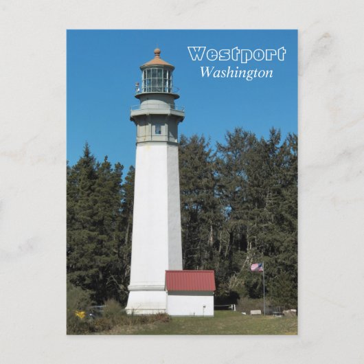 Westport, Washington Lighthouse Reisfoto Briefkaart (Voorkant)