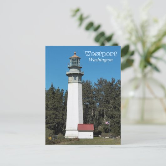 Westport, Washington Lighthouse Reisfoto Briefkaart (Staand voorkant)