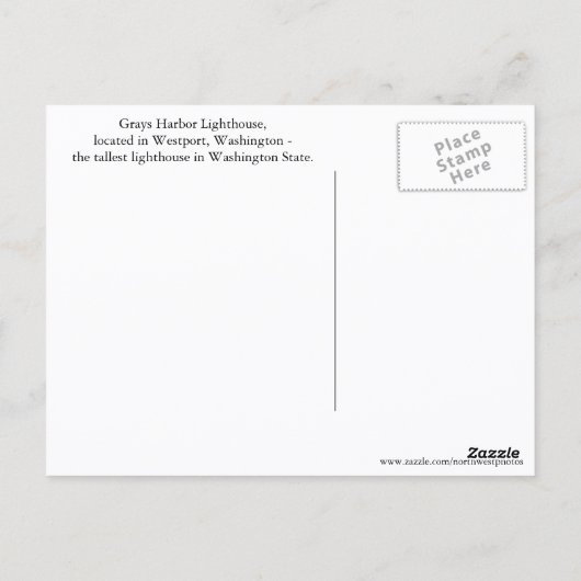 Westport, Washington Lighthouse Reisfoto Briefkaart (Achterkant)