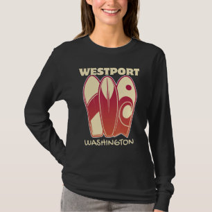 WESTPORT WASHINGTON Surfing Surfboards RET T-shirt