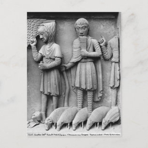 Westportaal, Zuiddeur, tympanum epictionering Briefkaart