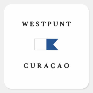 Westpunt Curacao Alpha Dive Flag Vierkante Sticker