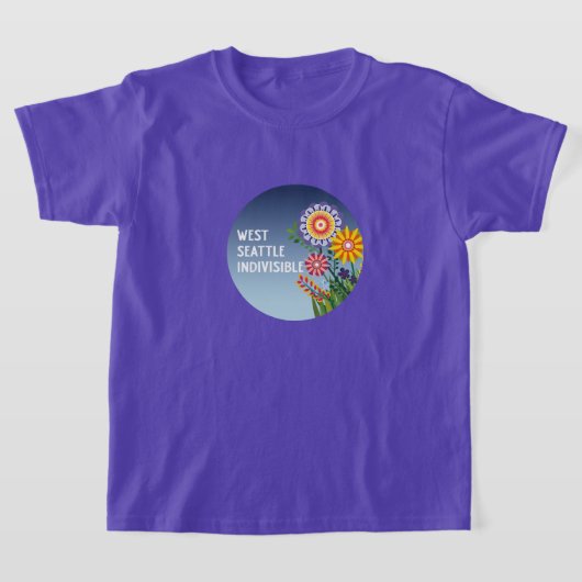 WestSeattleIndivisible Kids Purple Flower t-shirt (Laagn)
