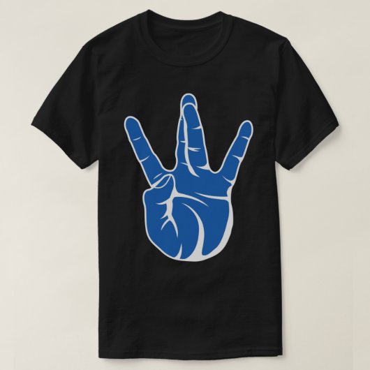 Westside West Coast Rap Hip Hop Hand Sign Blue Ess T-shirt (Design voorkant)
