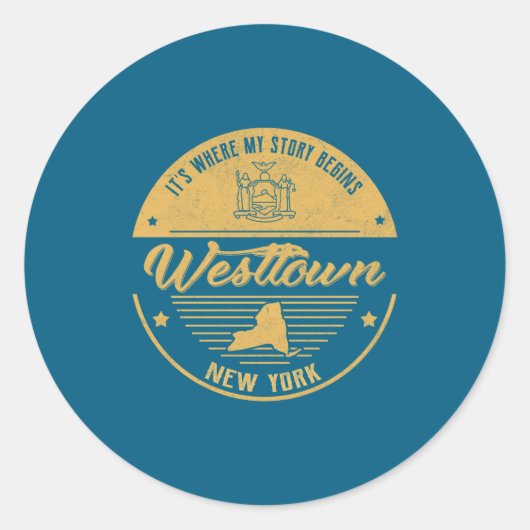 Westtown New York Its Where My Story Begins  Ronde Sticker (Voorkant)
