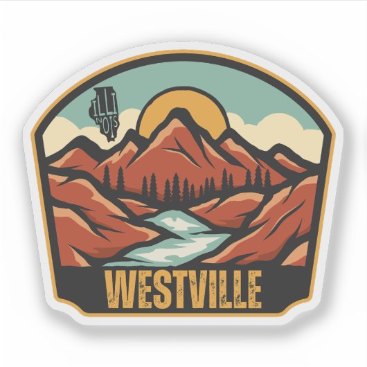 Westville, Illinois Sticker (Voorkant)