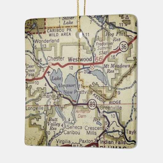 Westwood CA  Map Keramisch Ornament (Links)
