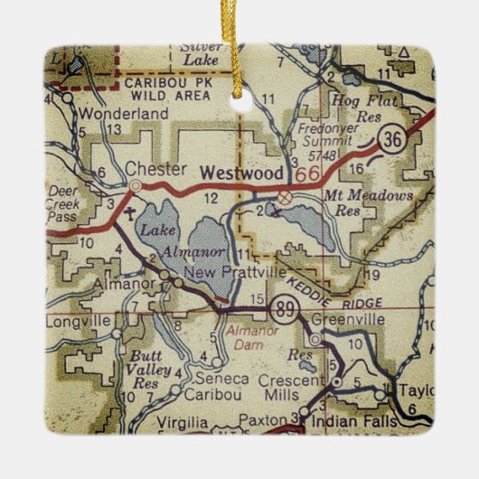 Westwood CA  Map Keramisch Ornament (Voorkant)