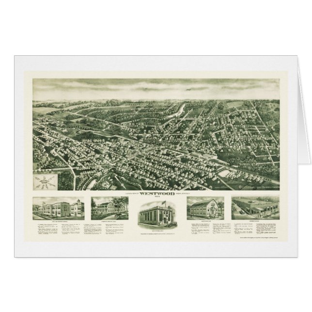 Westwood, NJ Panoramic Map - 1924 (Voorkant Horizontaal)