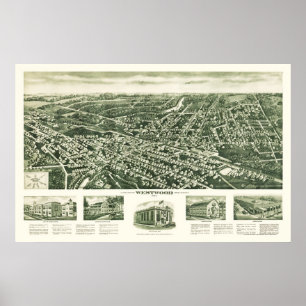 Westwood, NJ Panoramic Map - 1924 Poster