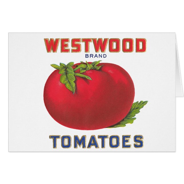 Westwood Tomaten - Etiket voor  fruitkratten (Voorkant Horizontaal)