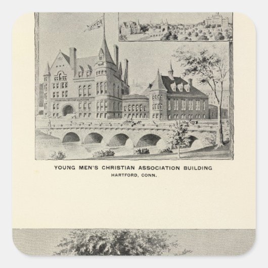 Westwood, YMCA, Hartford Vierkante Sticker (Voorkant)