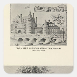 Westwood, YMCA, Hartford Vierkante Sticker