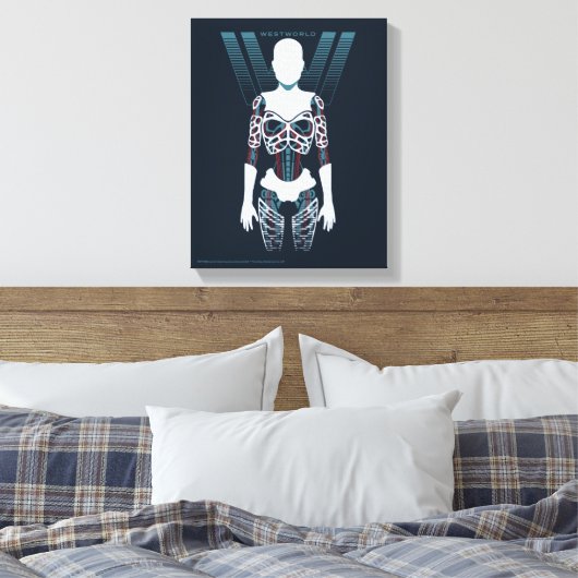 Westworld | Android Skeleton Over Logo Canvas Afdruk (Insitu (Slaapkamer))