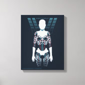 Westworld | Android Skeleton Over Logo Canvas Afdruk (Voorkant)
