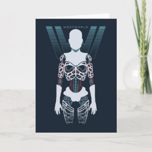 Westworld   Android Skeleton Over Logo Kaart