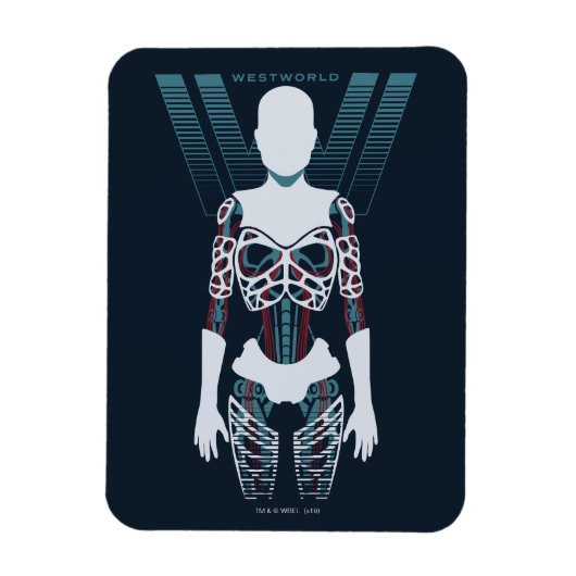 Westworld | Android Skeleton Over Logo Magneet (Verticaal)