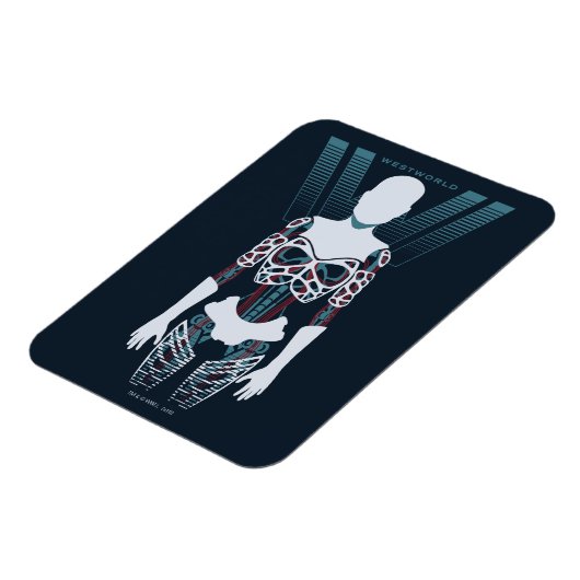 Westworld | Android Skeleton Over Logo Magneet (Linkerzijde)