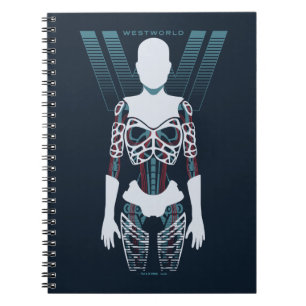 Westworld   Android Skeleton Over Logo Notitieboek