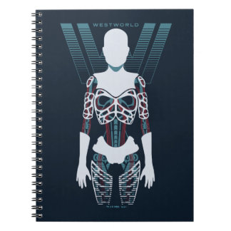 Westworld | Android Skeleton Over Logo Notitieboek