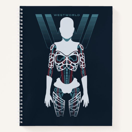 Westworld | Android Skeleton Over Logo Notitieboek (Voorkant)