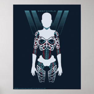 Westworld   Android Skeleton Over Logo Poster