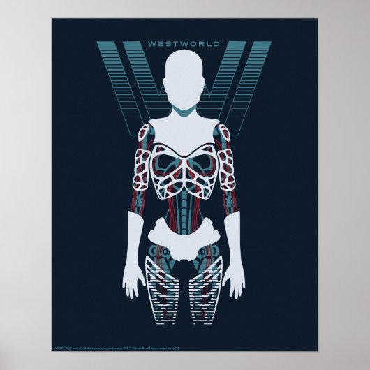 Westworld | Android Skeleton Over Logo Poster (Voorkant)