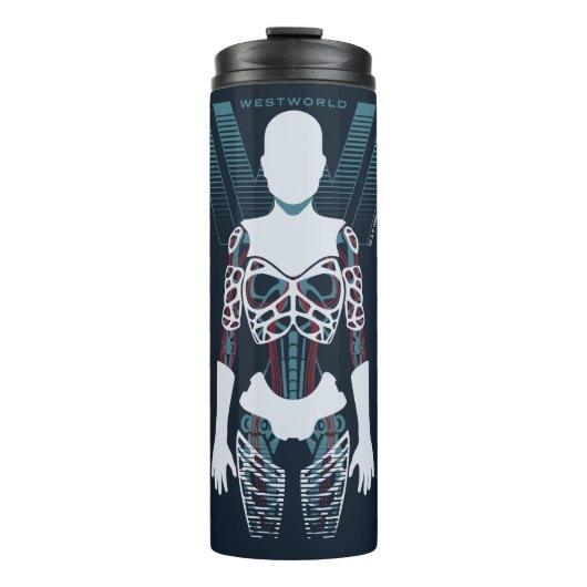 Westworld | Android Skeleton Over Logo Thermosbeker (Voorkant)
