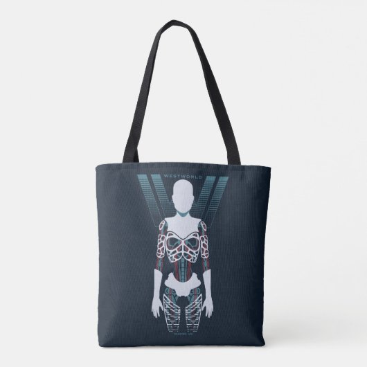 Westworld | Android Skeleton Over Logo Tote Bag (Achterkant)