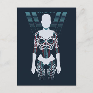 Westworld | Androïde Skelet over Logo Briefkaart