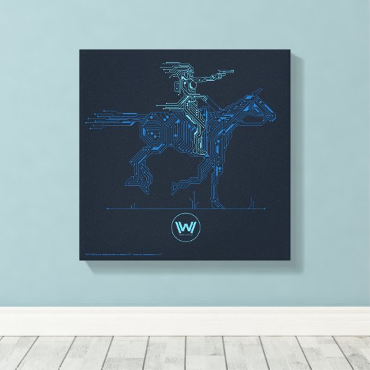 Westworld | Dolores Riding Horse Circuit Grafisch Canvas Afdruk (Insitu (Houten vloer))