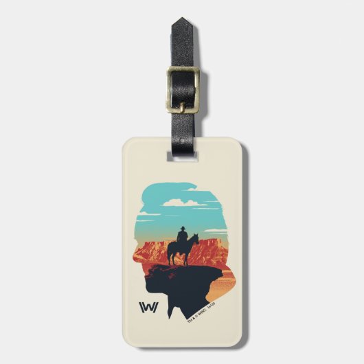 Westworld | dr. Ford Silhouette of Man in Black Bagagelabel (Voorkant verticaal)