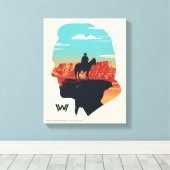 Westworld | dr. Ford Silhouette of Man in Black Canvas Afdruk (Insitu (Houten vloer))