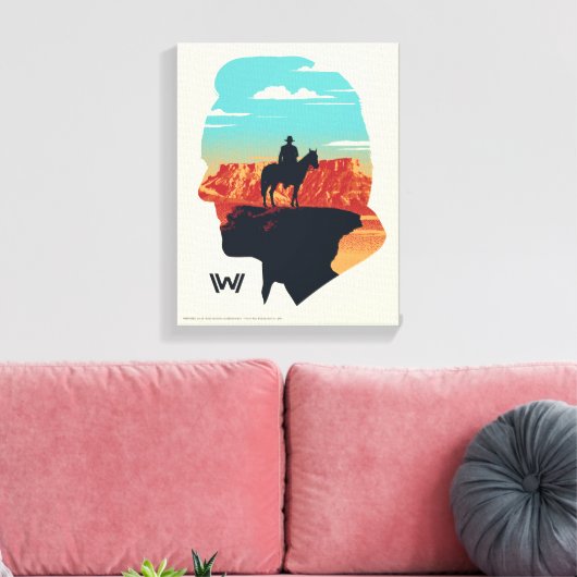 Westworld | dr. Ford Silhouette of Man in Black Canvas Afdruk (Insitu (Woonkamer))