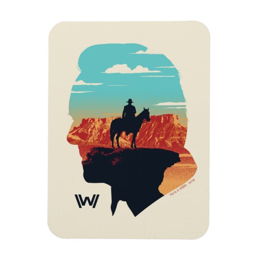 Westworld | dr. Ford Silhouette of Man in Black Magneet (Verticaal)