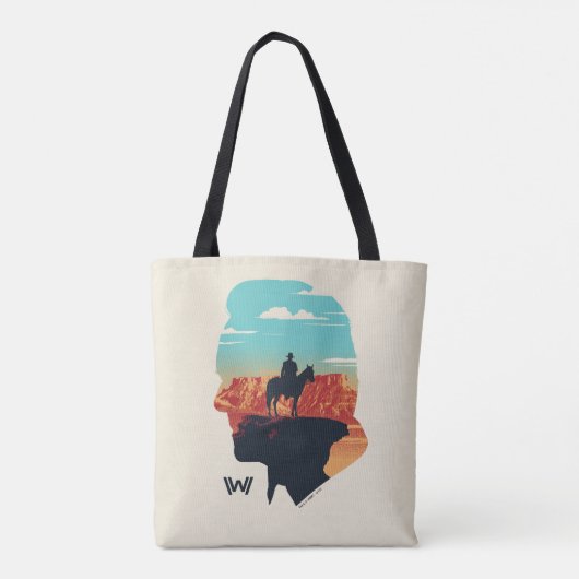 Westworld | dr. Ford Silhouette of Man in Black Tote Bag (Achterkant)