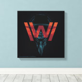 Westworld | Het Man in zwarte Logo grafische kaart Canvas Afdruk (Insitu (Houten vloer))