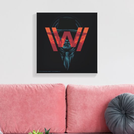 Westworld | Het Man in zwarte Logo grafische kaart Canvas Afdruk (Insitu (Woonkamer))
