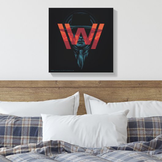 Westworld | Het Man in zwarte Logo grafische kaart Canvas Afdruk (Insitu (Slaapkamer))