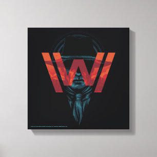 Westworld Het Man in zwarte Logo grafische kaart Canvas Afdruk