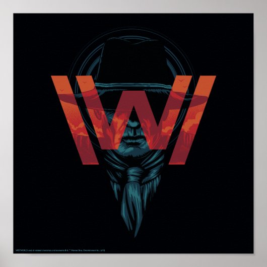 Westworld | Het Man in zwarte Logo grafische kaart Poster (Voorkant)