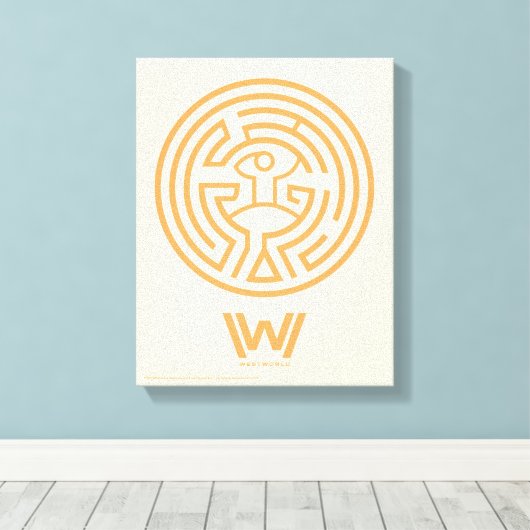Westworld | Het symbool Maze Canvas Afdruk (Insitu (Houten vloer))