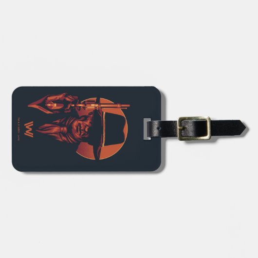 Westworld | Man in zwart-wit met revolver Bagagelabel (Voorkant horizontaal)