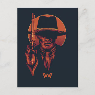 Westworld | Man in zwart-wit met revolver Briefkaart
