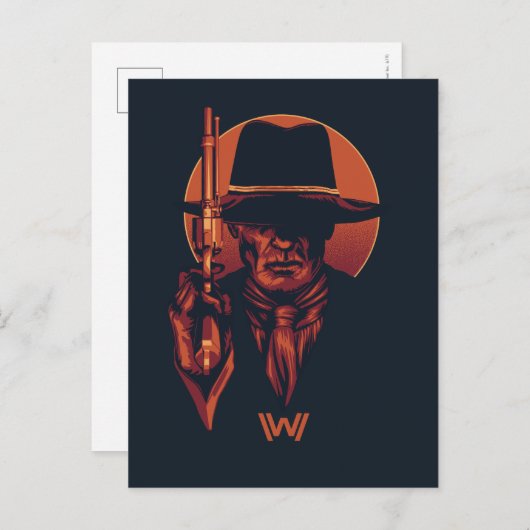 Westworld | Man in zwart-wit met revolver Briefkaart (Voorkant / Achterkant)