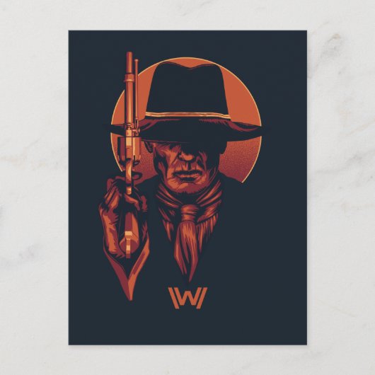 Westworld | Man in zwart-wit met revolver Briefkaart (Voorkant)