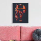 Westworld | Man in zwart-wit met revolver Canvas Afdruk (Insitu (Woonkamer))