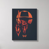Westworld | Man in zwart-wit met revolver Canvas Afdruk (Voorkant)