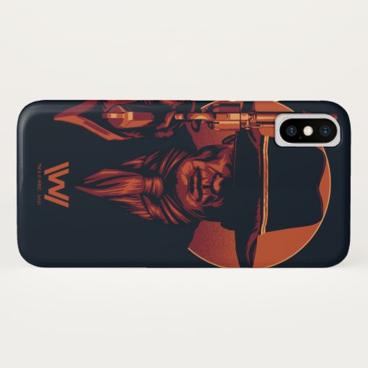 Westworld | Man in zwart-wit met revolver Case-Mate iPhone Case (Achterkant (horizontaal))