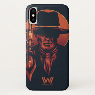 Westworld   Man in zwart-wit met revolver Case-Mate iPhone Case
